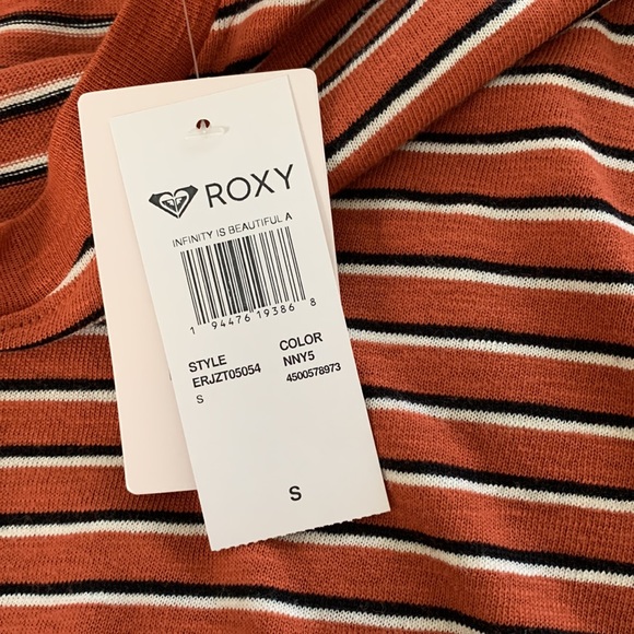 NEVER WORN ROXY STRIPED T SHIRT - Picture 2 of 5